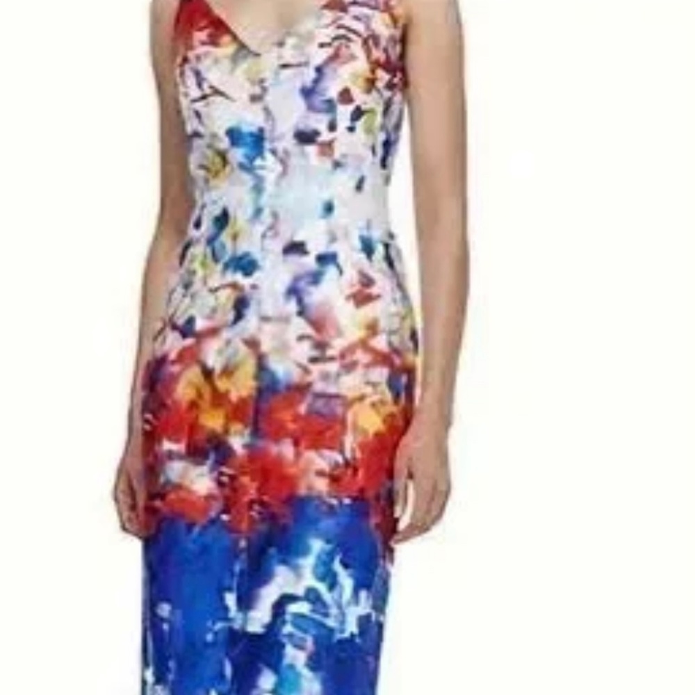 Milly Multi Primary Color Print Fitted Sheath Dre… - image 2